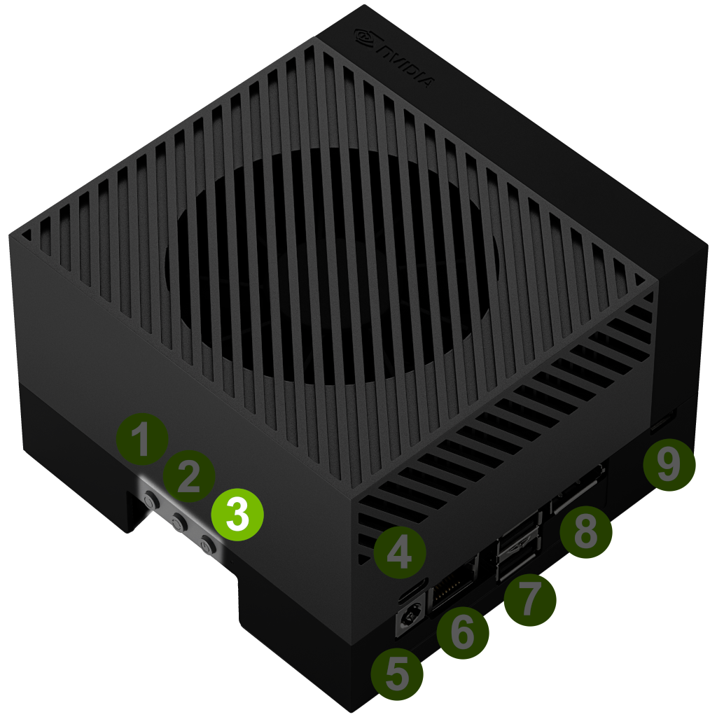 Location of the Reset button on the AGX Orin
