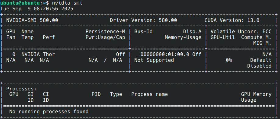 Screenshot of the ``nvidia-smi`` tool