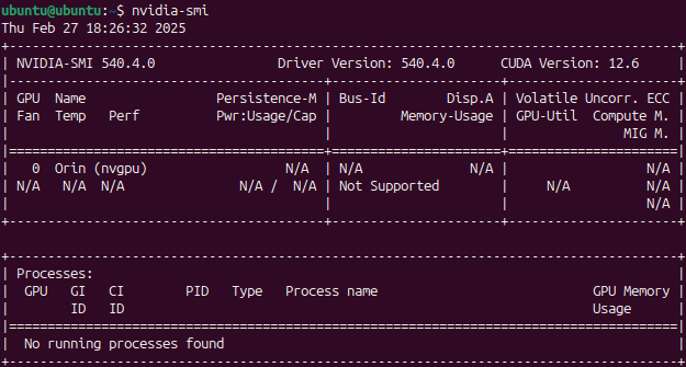 Screenshot of the ``nvidia-smi`` tool